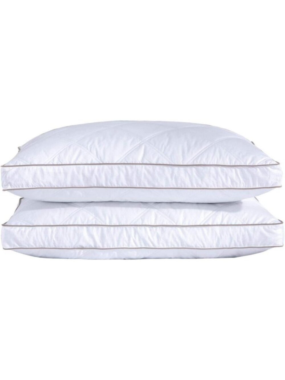 Luxurious Goose Down Pillows Set of 2 for Sleeping, King Size, Cotton Cover